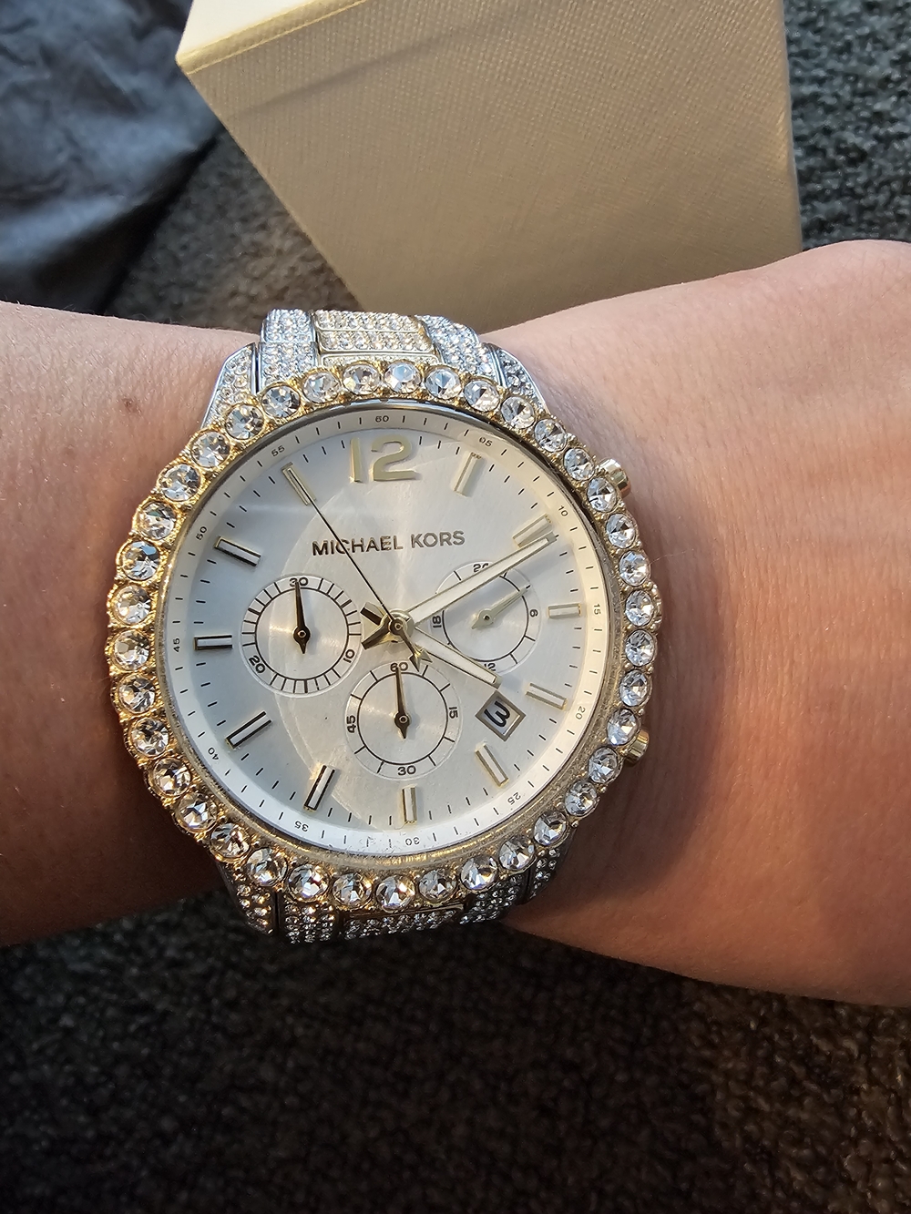 Michael Kors Two-Tone Silver and Gold Stainless Steel Bracelet Watch